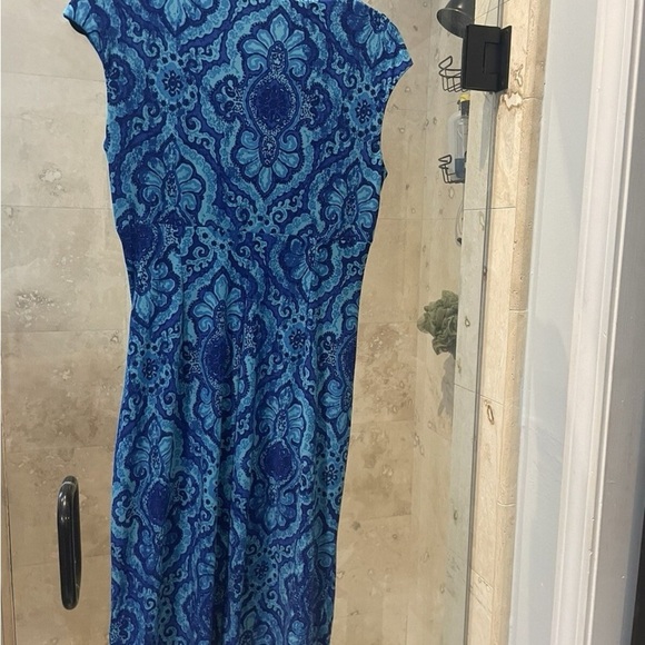 Midi Ralph Lauren Blue Sleeveless Dress - Picture 6 of 6